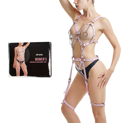 ORMONIA Women’s Open Breast chain Harness Pink