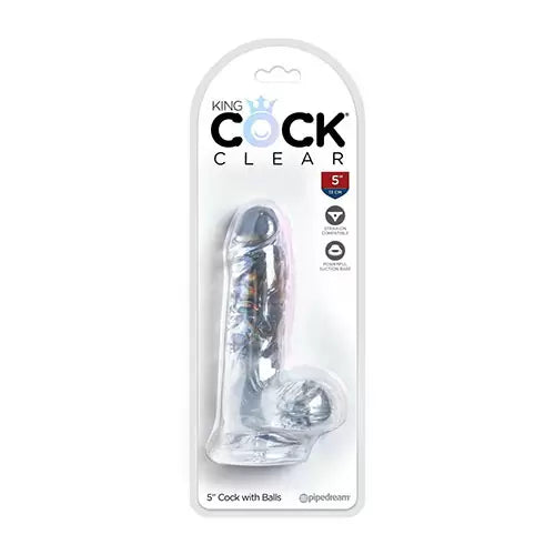 King Cock Clear 5″ With Balls